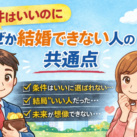 条件はいいのに、なぜか結婚できない人の共通点